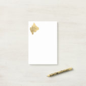 Luxe Abstract Gouden Brushstroke Logo op Wit Post-it® Notes (Op bureau)