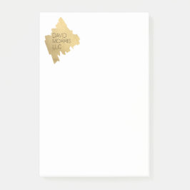 Luxe Abstract Gouden Brushstroke Logo op Wit Post-it® Notes