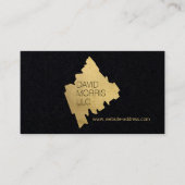 Luxe Abstract Gouden Brushstroke Logo op Zwart Pap Visitekaartje (Voorkant)