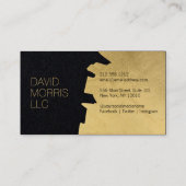 Luxe Abstract Gouden Brushstroke Logo op Zwart Pap Visitekaartje (Achterkant)