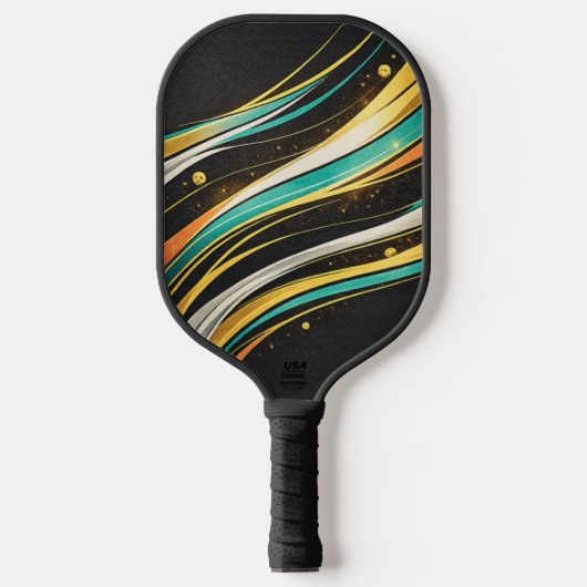 Luxe Abstract Pickleball Paddle | Modern Blauw & (Voorkant)