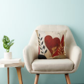 Luxe Abstract Rode Hart Kussen (Stoel)
