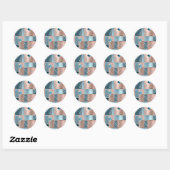Luxe Abstract | Roze Goud en Turquoise Geometrisch Ronde Sticker (Vel)