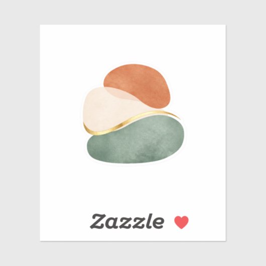 Luxe Abstract Terracotta en Goud Sticker Modern (Vel)