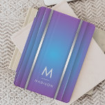 Luxe Abstract Violet Blue iPad Mini Cover<br><div class="desc">Een elegante,  luxe,  abstracte iPad-cover met een violet en blauw geometrisch ontwerp. Pas uw monogram en naam aan.</div>