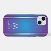 Luxe Abstract Violet Blue iPhone 15 Case (Achterkant horizontaal)