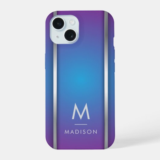 Luxe Abstract Violet Blue iPhone 15 Case (Achterkant)