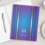 Luxe Abstract Violet Blue Planner<br><div class="desc">Een elegante luxe stijl abstracte planner met een violet en blauw geometrisch ontwerp. Pas uw monogram en naam aan.</div>