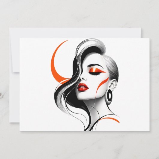 Luxe Abstract Vrouwenportret Ontwerp Kaart (Voorkant)