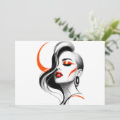 Luxe Abstract Vrouwenportret Ontwerp Kaart (Staand voorkant)