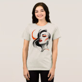 Luxe Abstract Vrouwenportret Ontwerp Tri-Blend Shirt (Voorkant volledig)