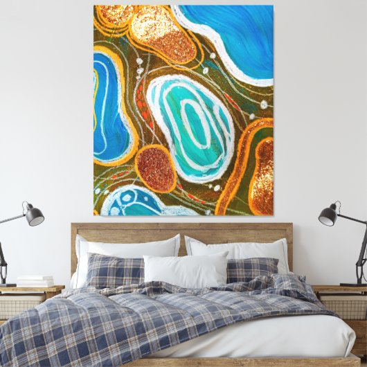 Luxe abstracte abstracte moderne kunst canvas afdruk (Insitu (Slaapkamer))