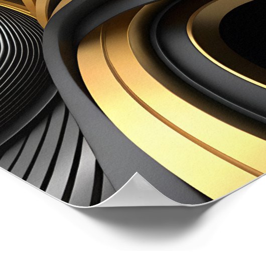 Luxe Abstracte achtergrond met Gold en Black Cur Poster (Hoek)