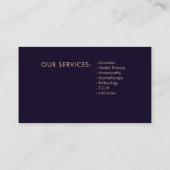 Luxe Abstracte Amethyst Leaves Branch Visitekaartje (Achterkant)