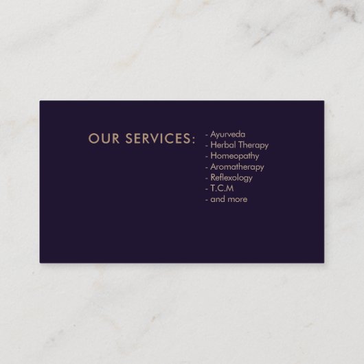 Luxe Abstracte Amethyst Leaves Branch Visitekaartje (Achterkant)