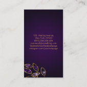 Luxe Abstracte Amethyst Leaves Branch Visitekaartje (Achterkant)