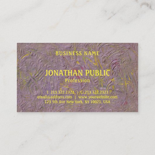 Luxe Abstracte Art elegante Sjabloon Visitekaartje (Achterkant)