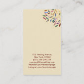 Luxe Abstracte boom kleurrijke geodebladeren Visitekaartje (Achterkant)