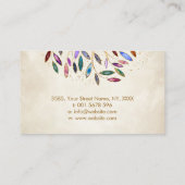 Luxe Abstracte boom kleurrijke geodebladeren Visitekaartje (Achterkant)