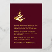 Luxe Abstracte Boom Rood Goud Folie Feestdagenkaart (Voorkant)