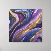 Luxe Abstracte Canvas Muurkunst | Paarse, blauwe & (Voorkant)