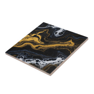 Luxe Abstracte Decoratieve Tegels – Zwart, Goud & Tegeltje