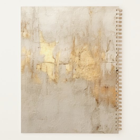 Luxe Abstracte Ivoor Gold Glitter Professional Planner (Achterkant)