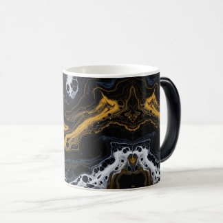 Luxe Abstracte koffiemok – Zwart, Goud & Wit Magische Mok