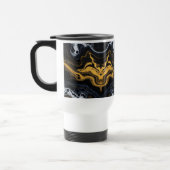 Luxe Abstracte koffiemok – Zwart, Goud & Wit Reisbeker (Links)