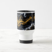 Luxe Abstracte koffiemok – Zwart, Goud & Wit Reisbeker (Center)