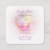 Luxe Abstracte kunst kleurrijke Sjabloon Vierkante Visitekaartje (Achterkant)