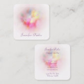 Luxe Abstracte kunst kleurrijke Sjabloon Vierkante Visitekaartje (Voorkant / Achterkant)