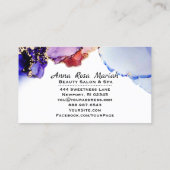 *~* Luxe Abstracte lavender Gold Gilded Blue Bold Visitekaartje (Achterkant)