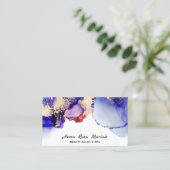 *~* Luxe Abstracte lavender Gold Gilded Blue Bold Visitekaartje (Staand voorkant)