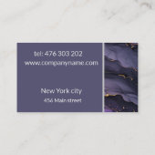 Luxe abstracte moderne achtergrond paarse marmer visitekaartje (Achterkant)