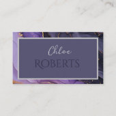 Luxe abstracte moderne achtergrond paarse marmer visitekaartje (Voorkant)