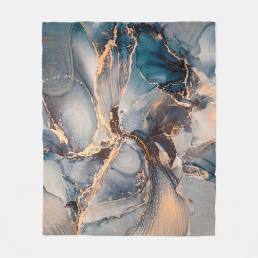 Luxe abstracte schilderkunst in alcoholinkt fleece deken (Voorkant)