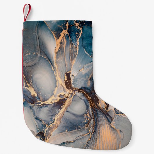 Luxe abstracte schilderkunst in alcoholinkt kleine kerstsok (Voorkant)