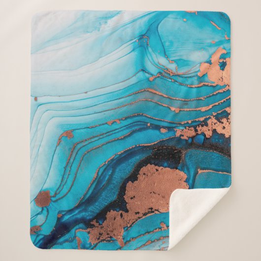 Luxe abstracte schilderkunst in alcoholinkt sherpa deken (Voorkant)