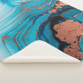 Luxe abstracte schilderkunst in alcoholinkt sherpa deken (3/4)