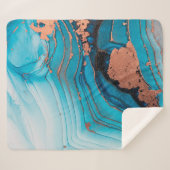 Luxe abstracte schilderkunst in alcoholinkt sherpa deken (Voorkant (horizontaal))