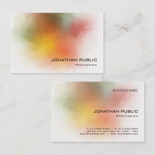 Luxe Abstracte, stijlvolle, luxe art Premium Linen Visitekaartje (Voorkant / Achterkant)