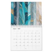 Luxe Abstracte Vloeibare Gouden Kalender 2027 (Mar 2027)
