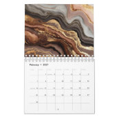 Luxe Abstracte Vloeibare Gouden Kalender 2027 (Feb 2027)