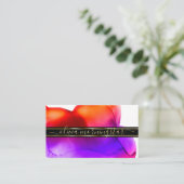 Luxe Abstracte Waterverf Inktvlekken Levendig Kora Visitekaartje (Staand voorkant)