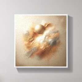 Luxe Abstracte Zand- en Poederkunst - Champagne Go Canvas Afdruk