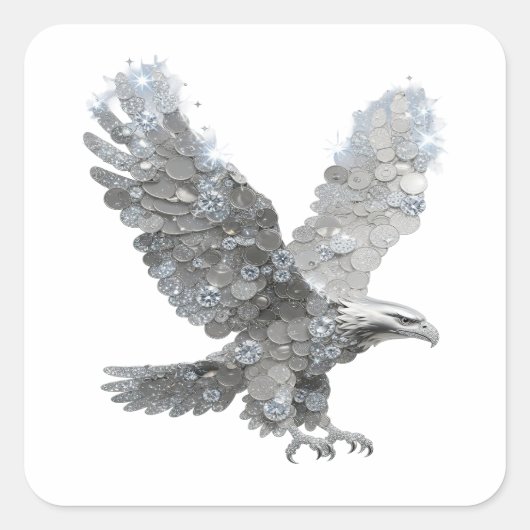 Luxe Abstracte Zilveren Sticker (Voorkant)