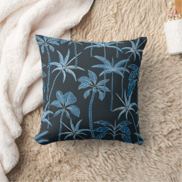Luxe Accent: Botanische Palm Middernacht Jungle Kussen