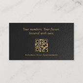 Luxe Accountant CPA Nep Leer QR-code Visitekaartje (Achterkant)