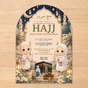 Luxe Acryl Hajj Mabroor Vieringsuitnodiging Uitnodigingen